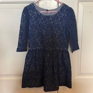GapKids Chambray lined navy lace dress